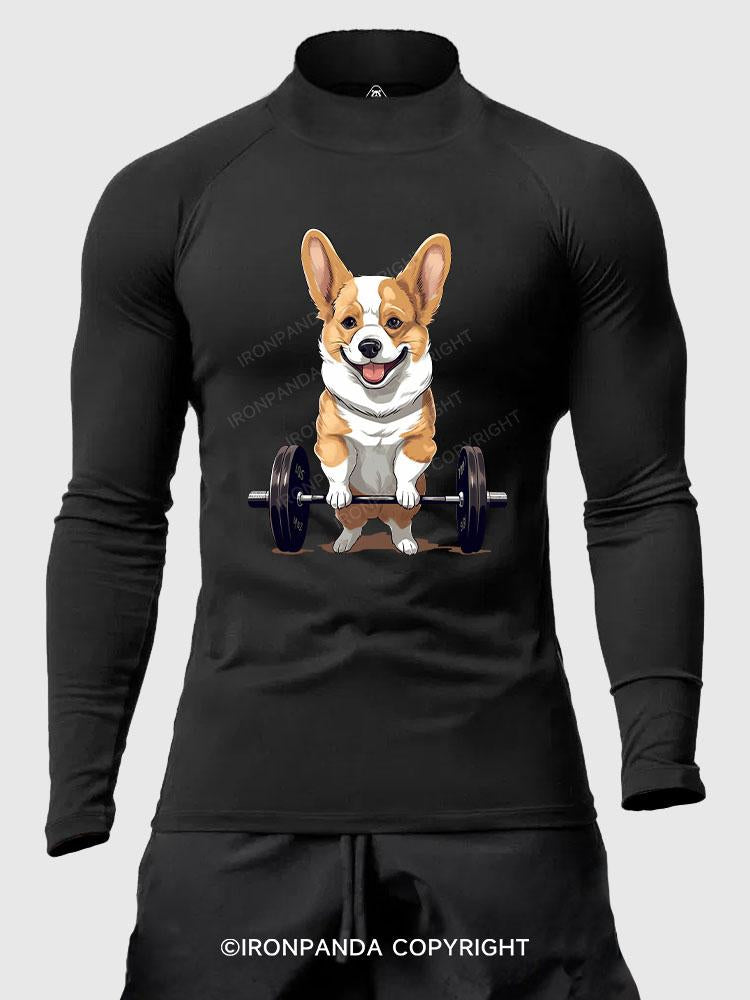 Weightlifting Dog  Men's Fitted Mock