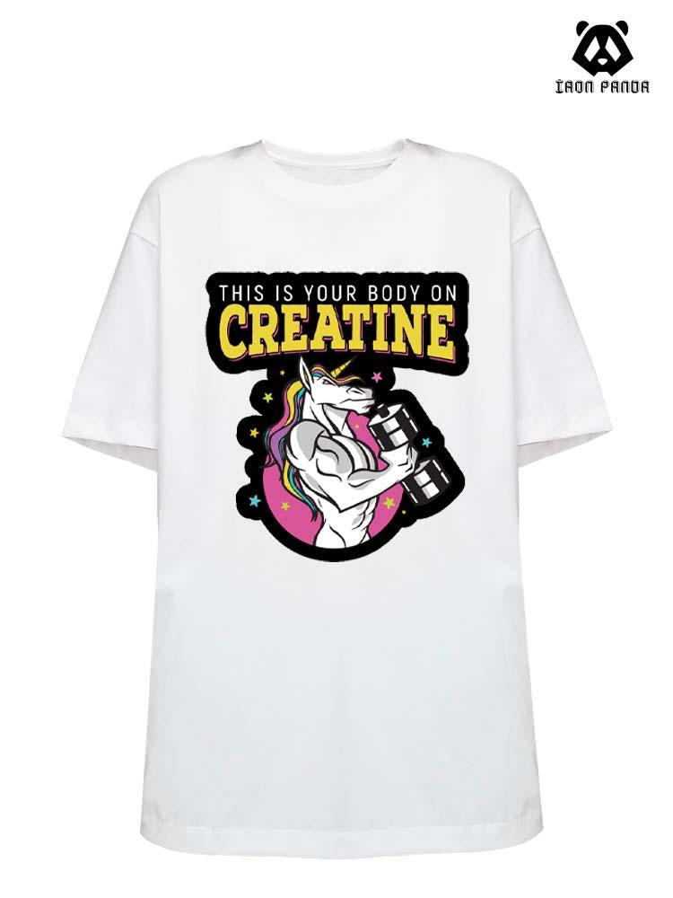 THIS IS YOUR BODY ON CREATINE Loose fit cotton  Gym T-shirt