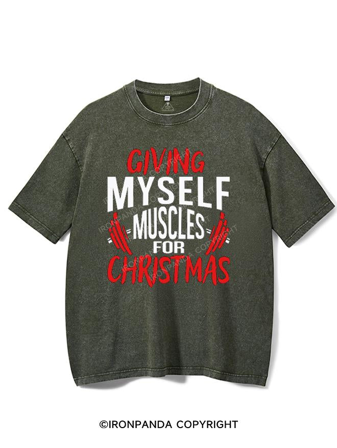 GIVING MYSELF MUSCLES FOR CHRISTMAS VINTAGE GYM SHIRT