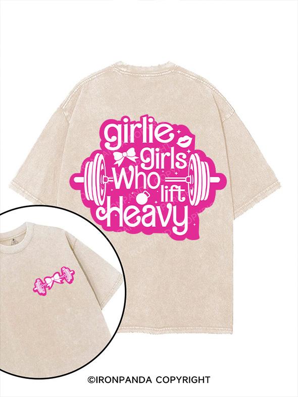 GIRLIE GIRLS WHO LIFT HEAVY printed Gym Shirt