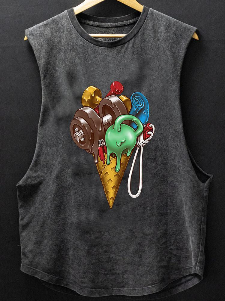 ICE CREAM WORKOUT SCOOP BOTTOM COTTON TANK