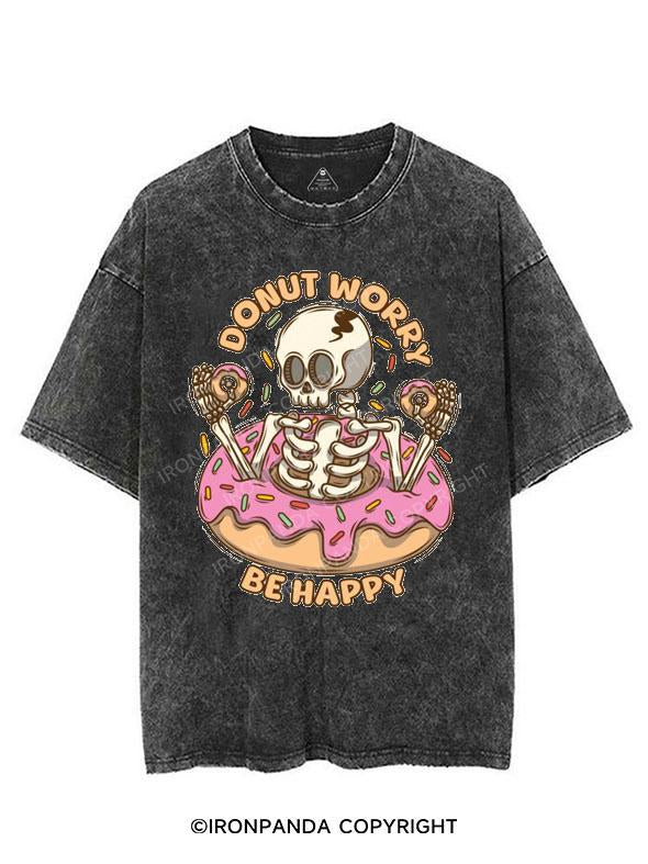 DONUT WORRY BE HAPPY VINTAGE GYM SHIRT