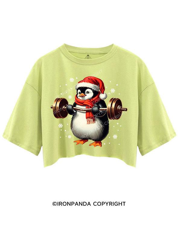 CHRISTMAS DEADLIFT PENGUIN CROP TOPS