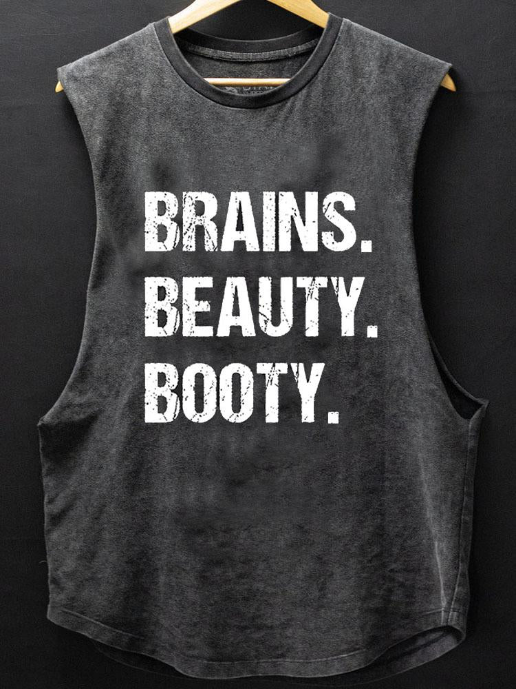 Brains Beauty Booty SCOOP BOTTOM COTTON TANK