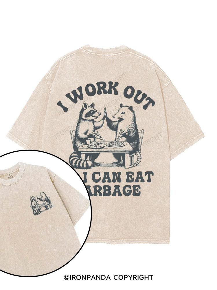 Eat Trash Raccoon Opossum printed Gym Shirt