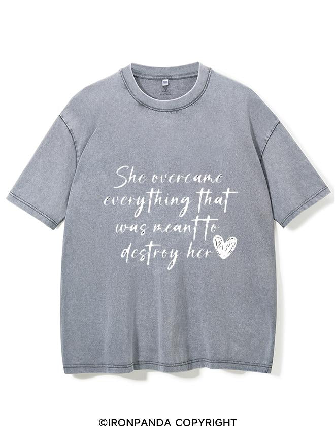 SHE OVERCAME EVERYTHING  VINTAGE GYM SHIRT