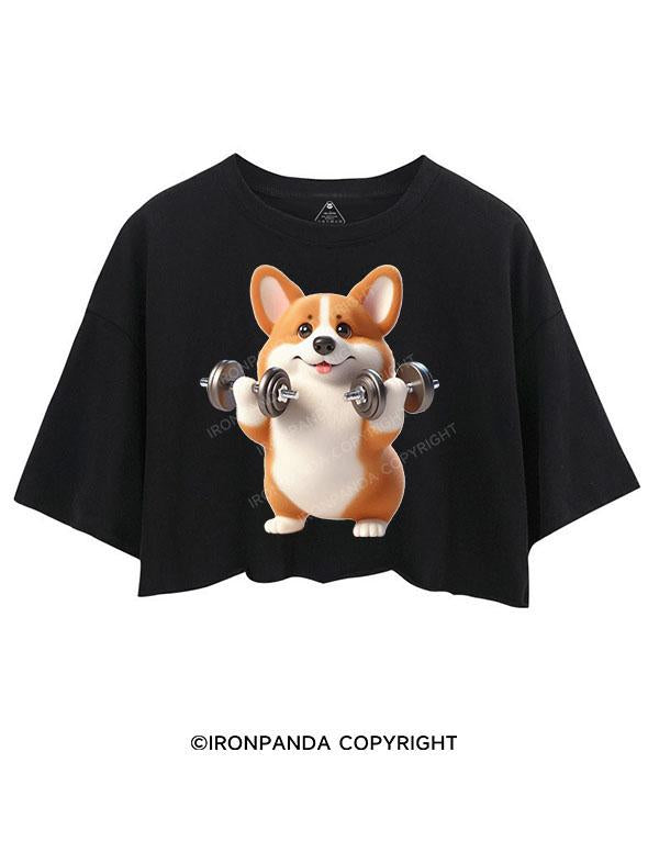 FIT CORGI VIBES CROP TOPS