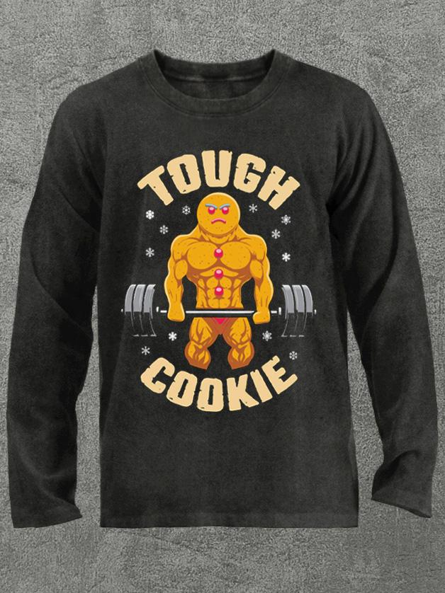 tough cookie Gingerbread Man Washed Gym Long Sleeve Shirt