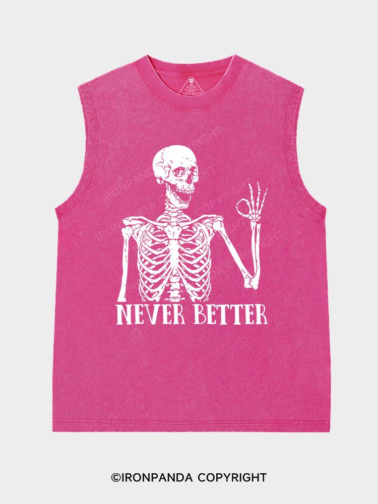 Never Better Skeleton Washed Tank