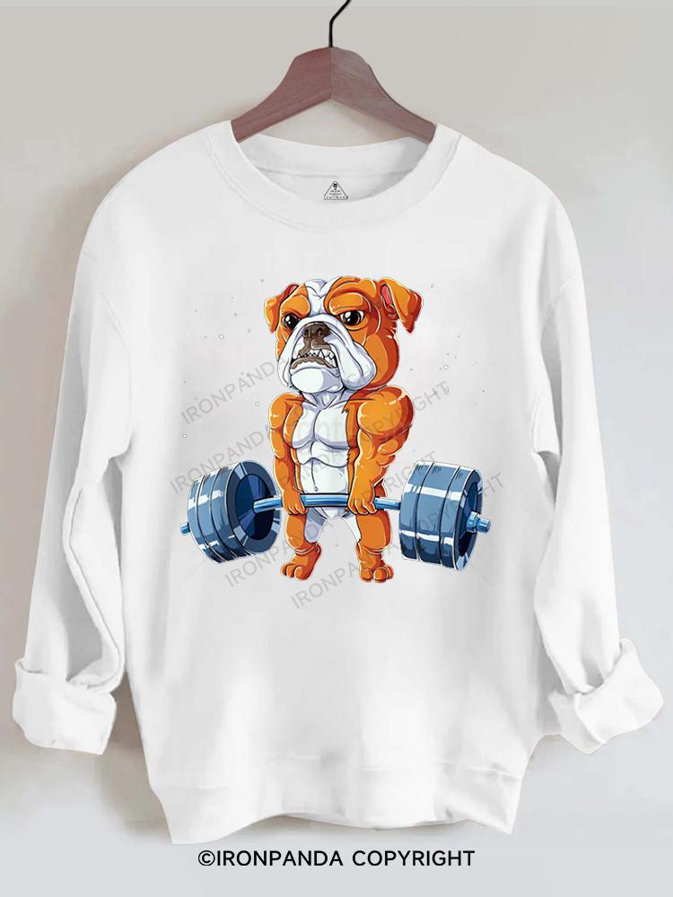 English Bulldog Weightlifting Gym Sweatshirt