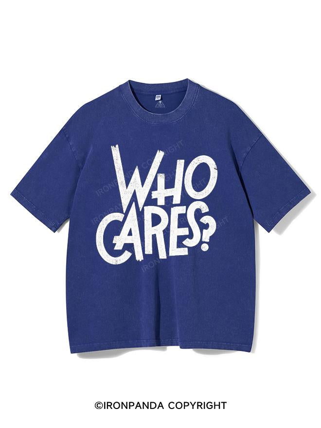 WHO CARES VINTAGE GYM SHIRT