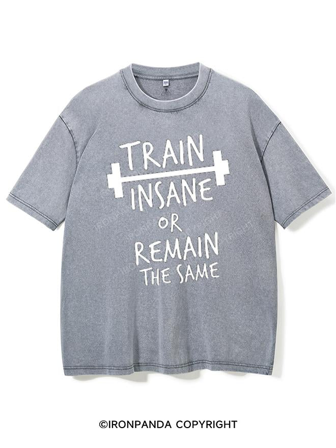 TRAIN INSANE OR REMAIN THE SAME VINTAGE GYM SHIRT