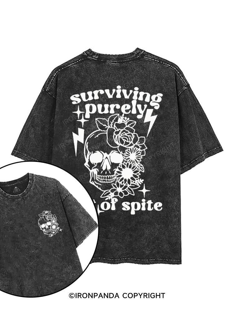 SURVIVING PURELY OUT OF SPITE printed Gym Shirt