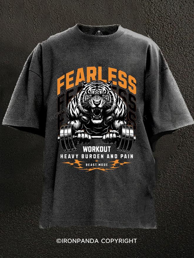 Tiger fearless workout Washed Gym Shirt