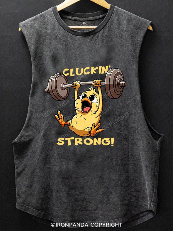 CLUCKIN' STRONG! SCOOP BOTTOM COTTON TANK