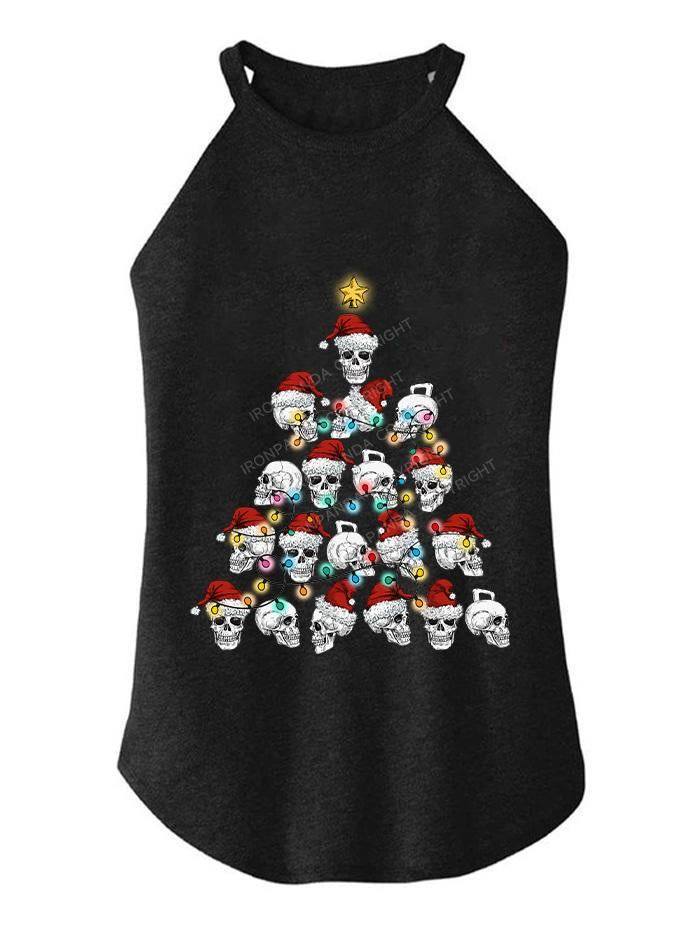 MERRY LIFTMAS SKELETON TRI ROCKER COTTON TANK