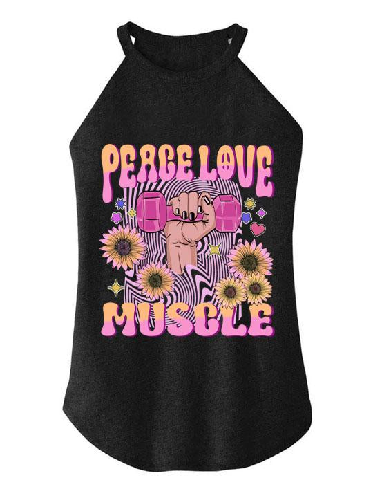 PEACE LOVE MUSCLE ROCKER COTTON TANK