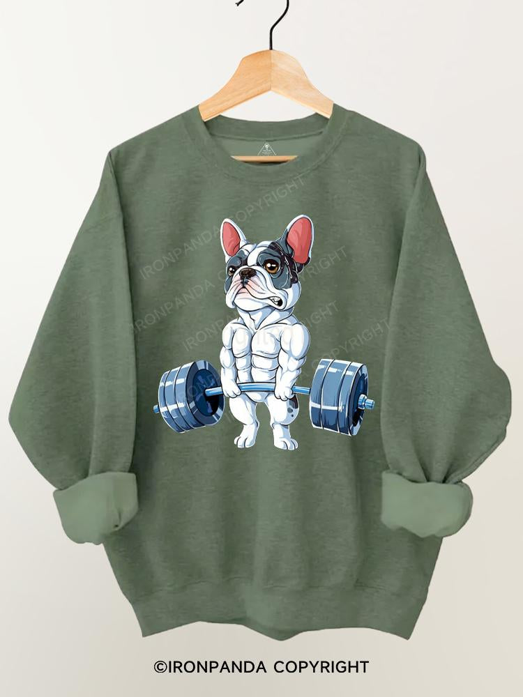 French Bulldog Weightlifting Gym Sweatshirt