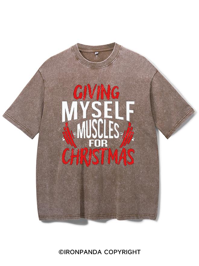 GIVING MYSELF MUSCLES FOR CHRISTMAS VINTAGE GYM SHIRT