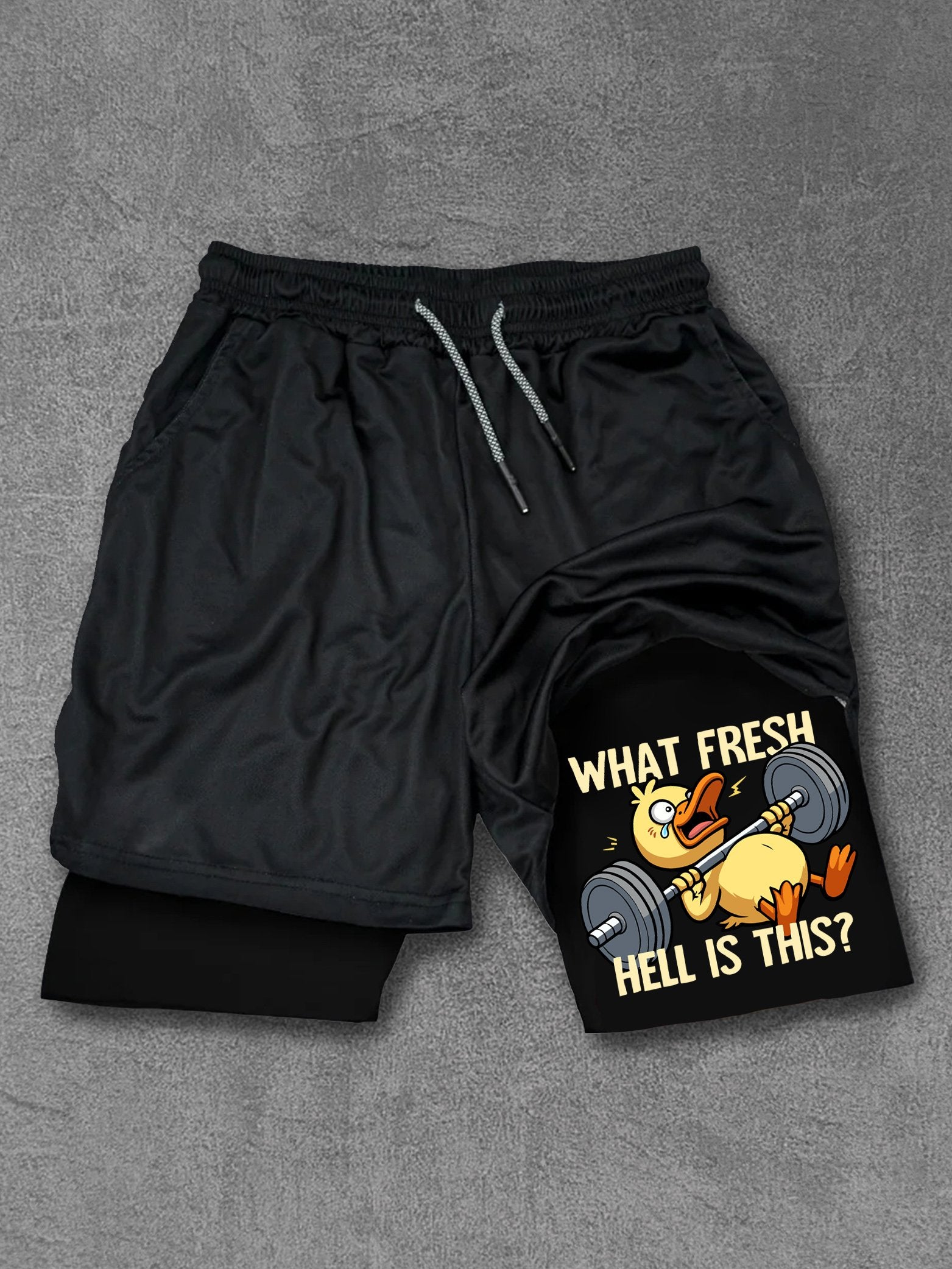 What Fresh Hell Is This Duck Performance Training Shorts