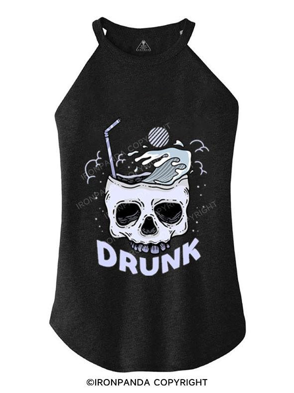 DRUNK SKELETON TRI ROCKER COTTON TANK