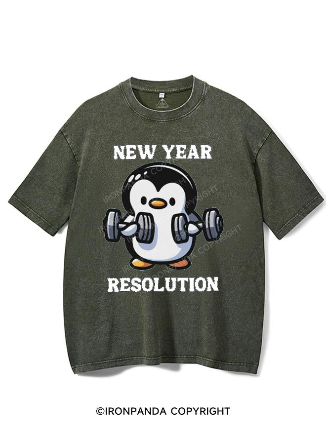 NEW YEAR RESOLUTION VINTAGE GYM SHIRT