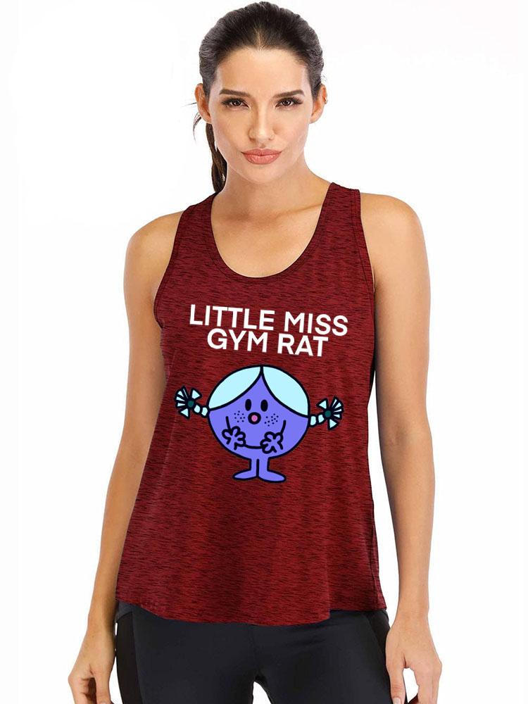 LITTLE MISS GYM RAT Loose fit cotton  Gym Tank