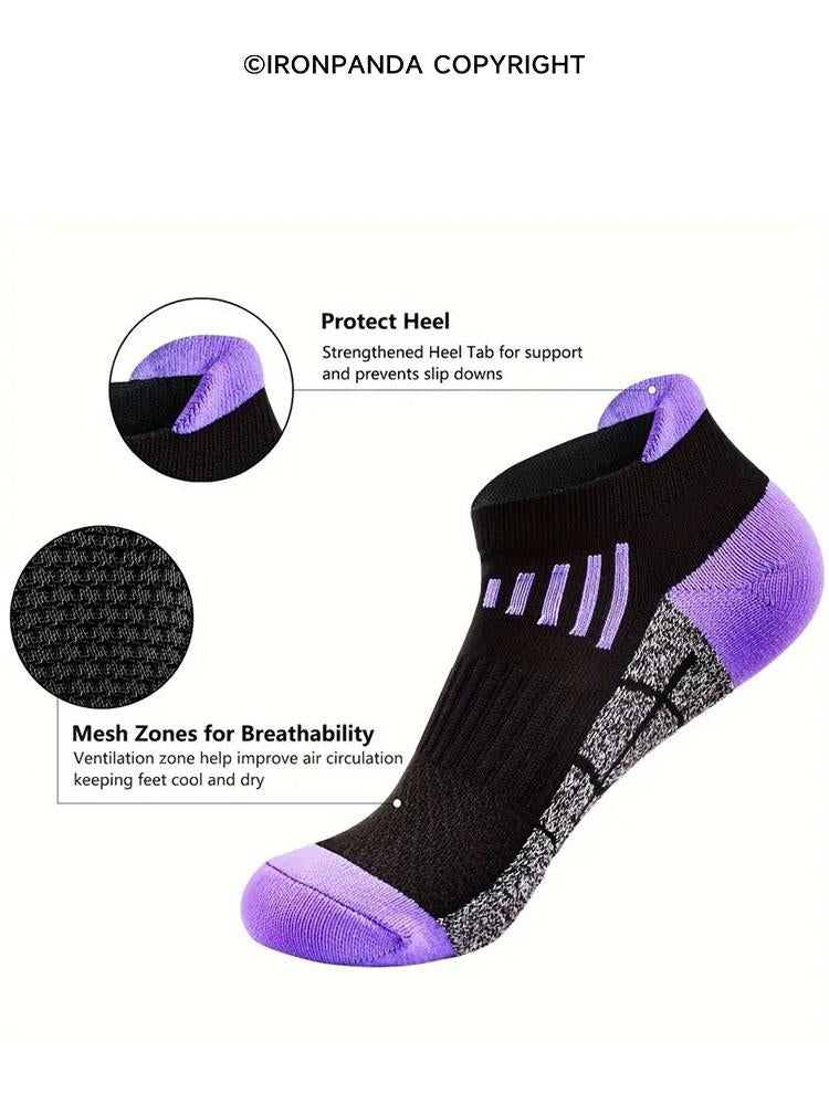 IronPanda Women's Shock Absorbing Breathable Low Top Athletic Socks