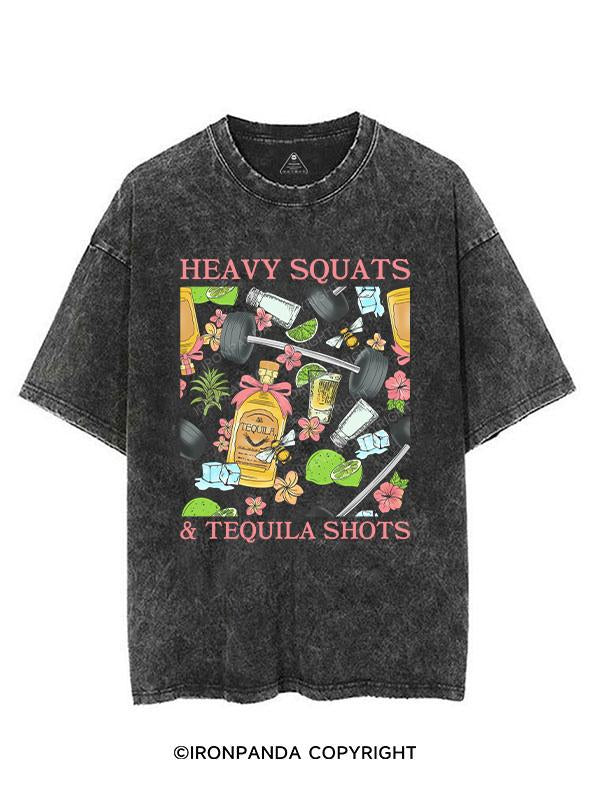 HEAVY SQUATS & TEQUILA SHOTS VINTAGE GYM SHIRT