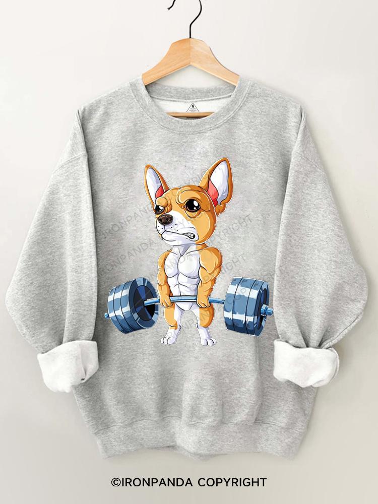 Chihuahua Weightlifting Gym Sweatshirt