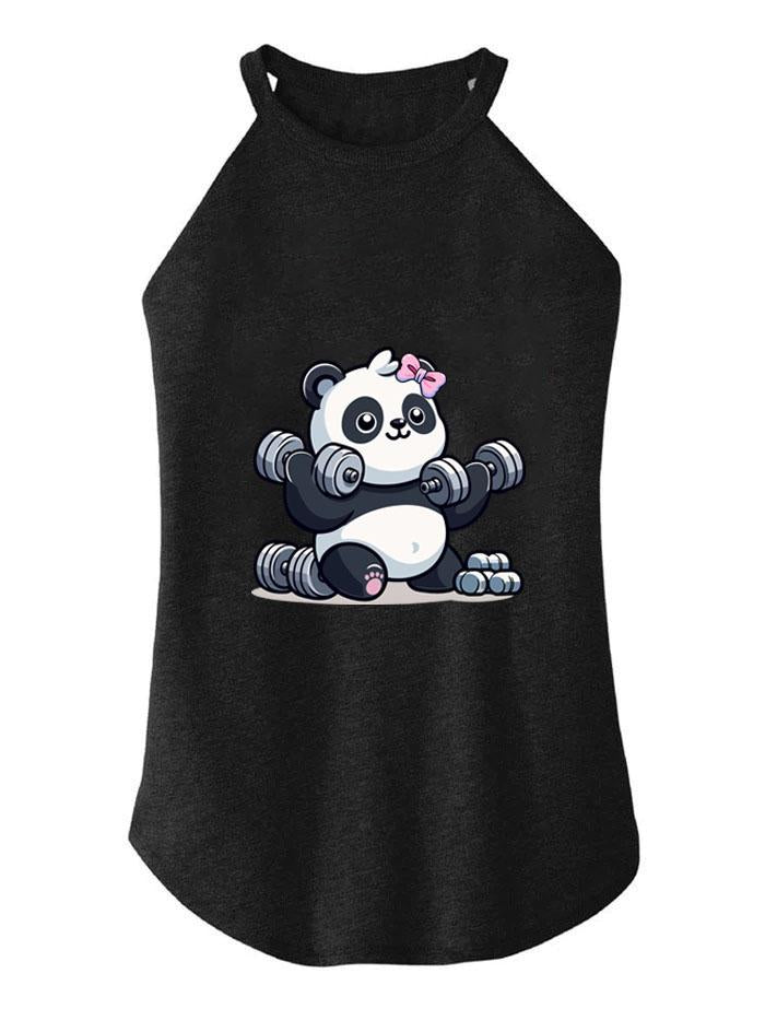 PANDA DUMBBEL ROCKER COTTON TANK