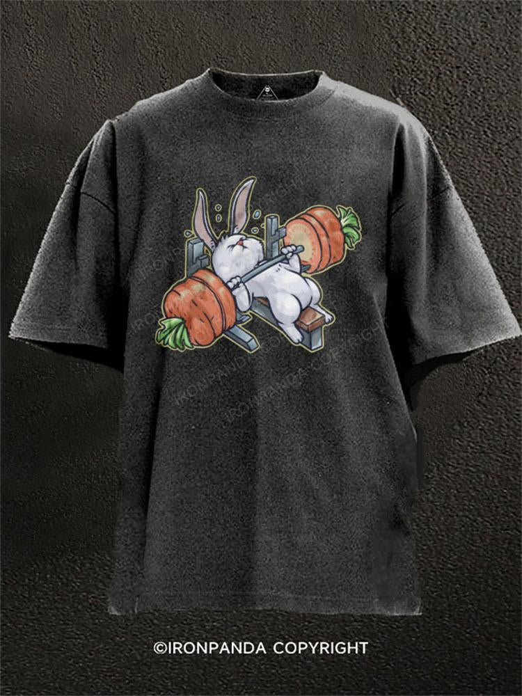 Bench pressing Bunny Washed Gym Shirt