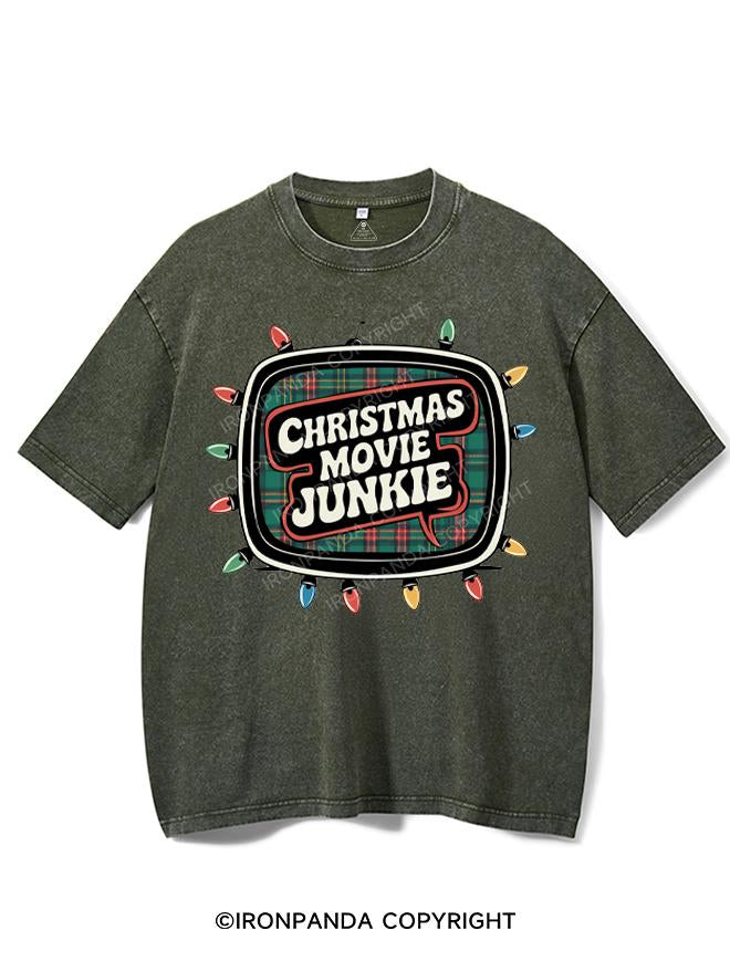 CHRISTMAS MOVIE JUNKIE VINTAGE GYM SHIRT