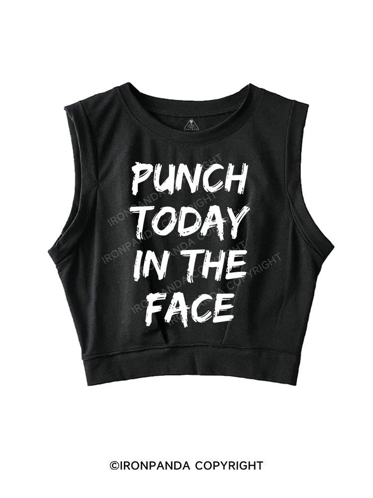 PUNCH TODAY IN THE FACE SLEEVELESS CROP TOPS