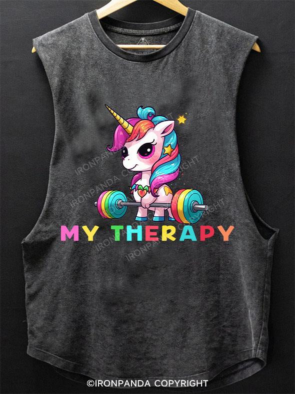 UNICORN MY THERAPY SCOOP BOTTOM COTTON TANK