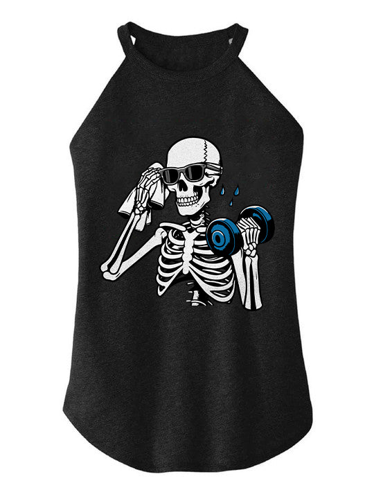 dumbbel skeleton TRI ROCKER COTTON TANK