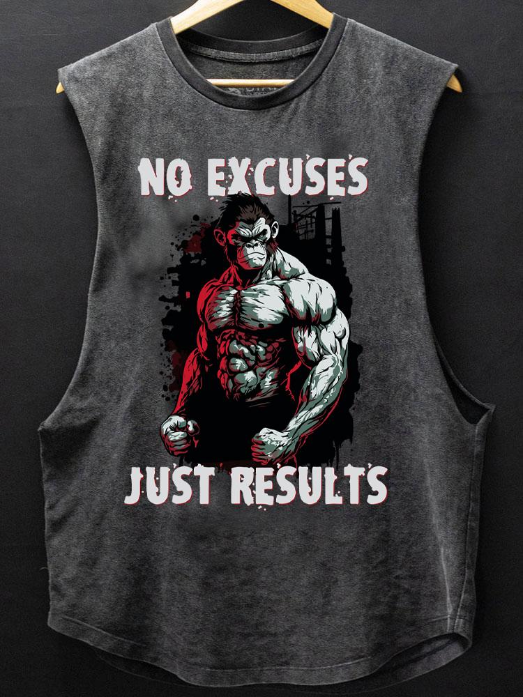 no excuses just results SCOOP BOTTOM COTTON TANK