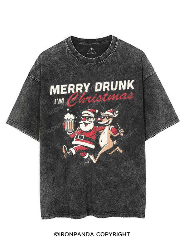 MERRY DRUNK I'M CHRISTMAS VINTAGE GYM SHIRT