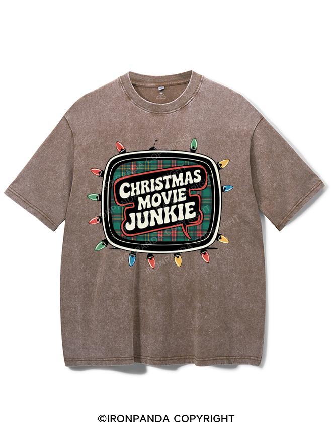 CHRISTMAS MOVIE JUNKIE VINTAGE GYM SHIRT