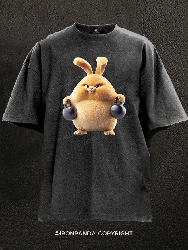 Kettlebell rabbit Washed Gym Shirt