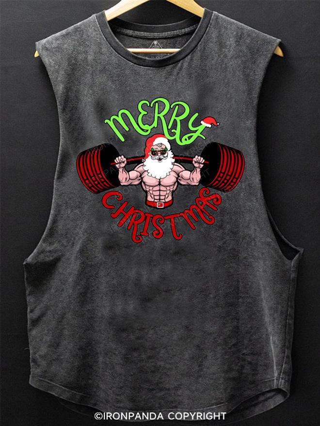 merry christmas SCOOP BOTTOM COTTON TANK