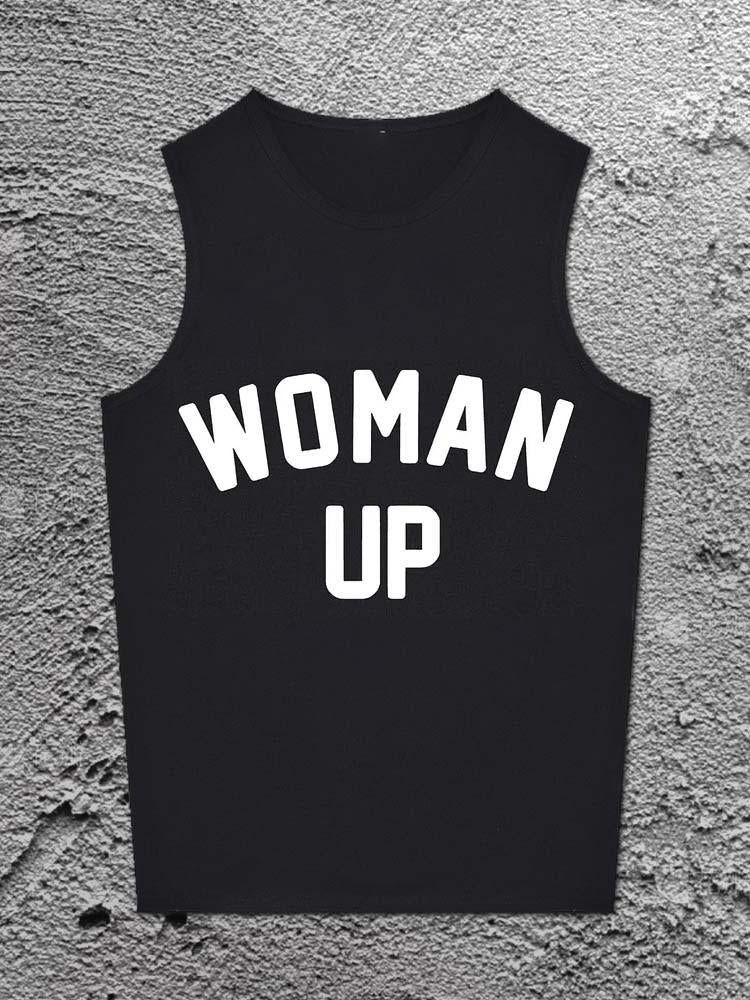 Woman Up Printed Unisex Cotton Vest