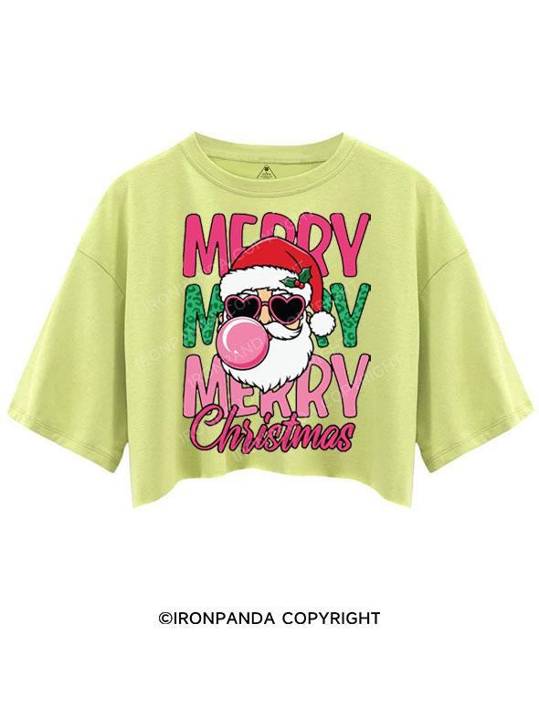 MERRY MERRY MERRY CHRISTMAS CROP TOPS