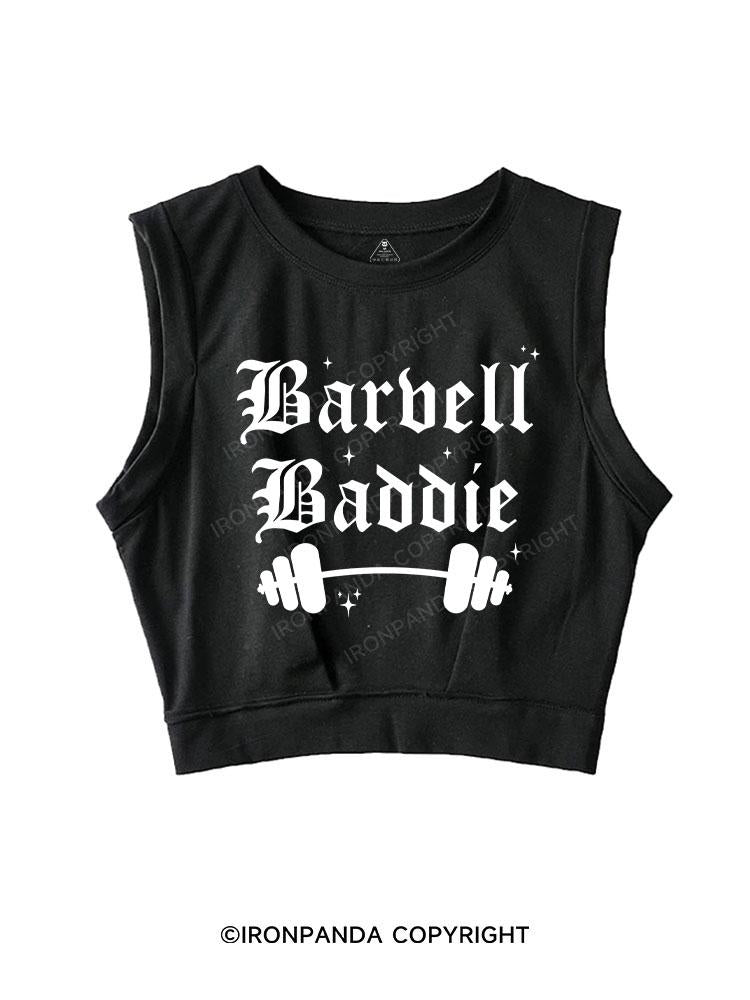 BARBELL BADDIE SLEEVELESS CROP TOPS