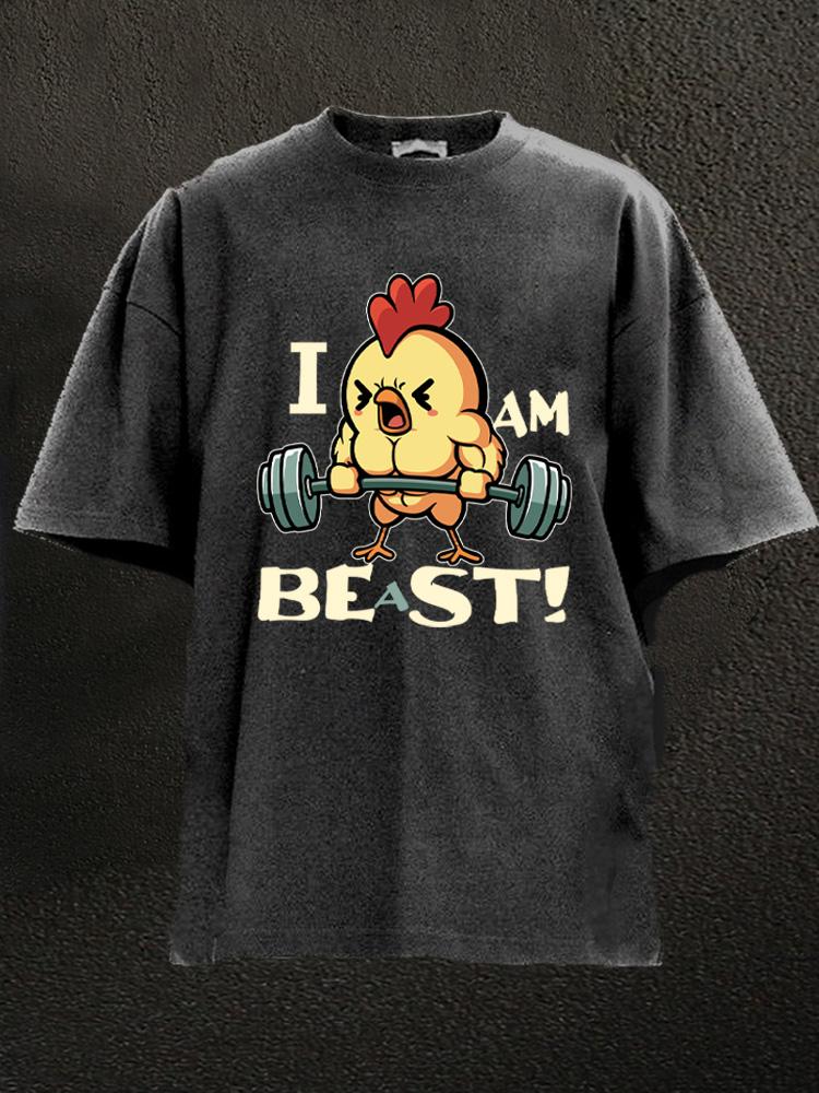 I am beast chick Washed Gym Shirt