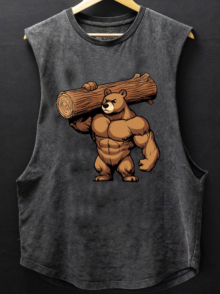 bear lift heavy SCOOP BOTTOM COTTON TANK