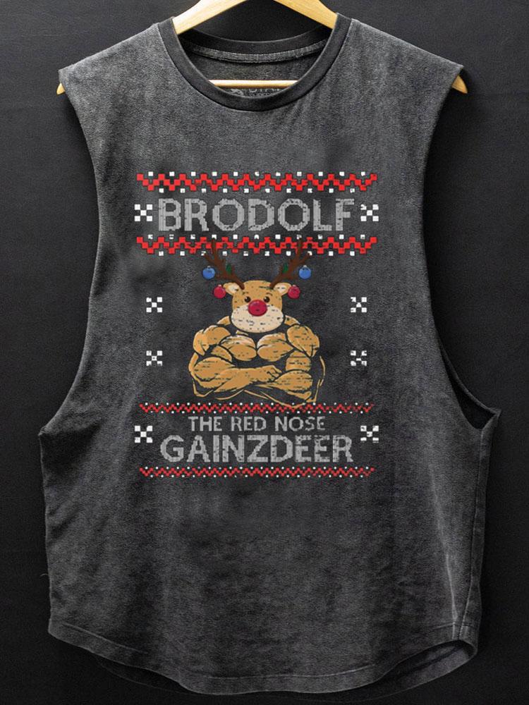 brodolf the red nose gainzdeer SCOOP BOTTOM COTTON TANK