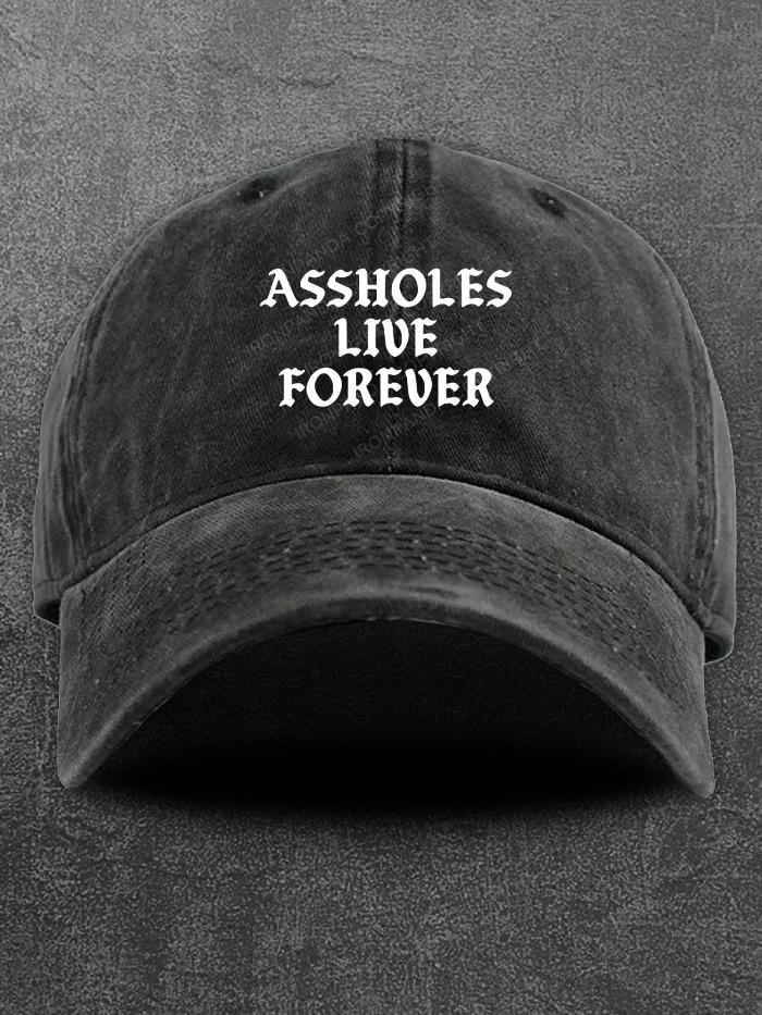 Assholes Lift Forever Washed Gym Cap