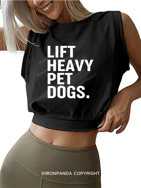 LIFT HEAVY PET DOGS SLEEVELESS CROP TOPS