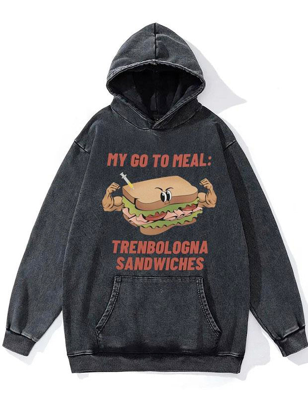 My Go To Meal WASHED GYM HOODIE